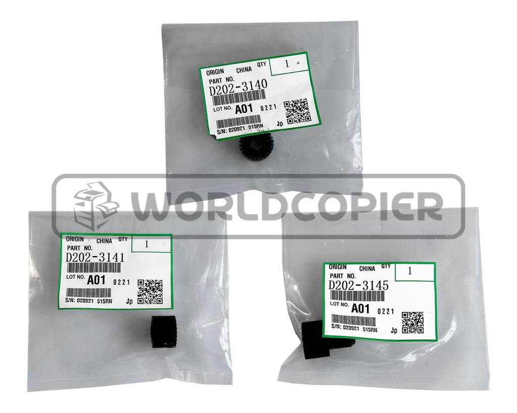 [KPRGMP2554P] KIT PIÑON DE UNIDAD DE REVELADO GN RICOH MP 2554/4054/6055 (3und) POSTERIOR